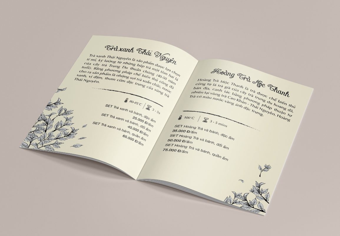 Thiết kế mặt trong menu Khai Tâm Trà